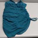 Blooming Jelly Women One Piece Swim Dress Tummy Control Swimsuits Slimming Mesh Sheer Sarong Wraps Bathing Suit (Large, Blue Green Mesh)