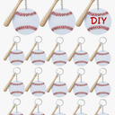 Taiyin 18 Set Large Size Baseball Softball Acrylic Keychain Bulk for Sublimation Vinyl Sticker DIY Softball Bag Tag