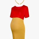 Geyoga 2 Pcs Halloween Bear Costume Kit Red and Yellow Maternity Dress Ear Costume Headband Ear Hair Hoop for Cosplay