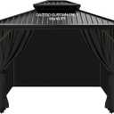 Slashome 10'x10' Gazebo Curtains Outdoor Waterproof, Black Universal Replacement Curtain 4-Panels, Sidewalls with Zipper for Garden, Patio, Yard (Only Curtains)