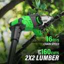 SOYUS Pole Saw 8-Inch Cordless and 18-Inch Pole Hedge Trimmer 2-in-1, 15-Foot Max Reach Pole Saw for Tree Trimming, 16ft/s Speed, Auto Oiling, Multi-Angle Pole Chainsaw with 2.0Ah Battery & Charger