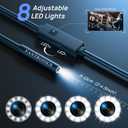Borescope Inspection Camera, Fantronics Industrial Endoscope IP67 Waterproof 8mm Camera with 8 LED Lights for OTG Android & iOS Smartphone, iPhone, iPad, Samsung (16.4FT, Type-C, Micro, Lightning)