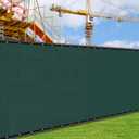 iCover 8x50ft Privacy Screen Fence, Outdoor Fencing Panels, Garden Windscreen Mesh Shade Sail Net Barrier, Include Reinforced Bindings and Brass Grommets Cable Zip Ties, Green