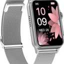 FITVII Nexa Fitness Tracker Answer/Make Calls, Smart Watch with Blood Pressure, Blood Oxygen, 24/7 Heart Rate Monitor, 120+ Sport Mode Activity Tracker with Step Counter, Sleep Tracker for Women Men, Silver