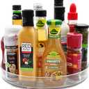 Amolliar Lazy Susan Organizer, 11" Lazy Susan Turntable Organizer for Cabinet, Kitchen, Refrige, Countertop, Pantry Space Organizer, Spice Rack, Condiment Organizer, Under Sink Organizer, Clear 1 Pack