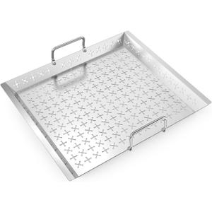 Only fire 18 x 16 Inch Grill Basket for Weber New Genesis 2022 Gas Grills, Stainless Steel Roasting Basket for Veggies, Replacement Grilling Basket for Weber Crafted Frame Kit