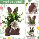 Yousoontic 3 Pcs Easter Table Decorations Farmhouse Bunny Decor for Home Wooden Tiered Tray Decor Table Centerpiece Rustic Spring Easter Bunny Decors Sign with Flower for Tabletop Mantel(Front)