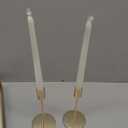 24 Set Candle Holders Bulk with 10'' Dripless Taper Candles 3.3'' 5.5'' 6.3'' Metal Candlestick Holders Vintage Modern Decorative Table Centerpiece for Wedding Birthday Home Decor (Gold)