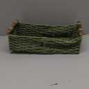 Round Paper Rope Storage Basket Wicker Baskets for Organizing with Handle Decorative Storage Bins for Countertop Toilet Paper Basket for Toilet Tank Top Small Baskets , Green