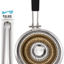 Stainless Steel Korean BBQ & Roasting Plate with Handle, Stainless Steel Grill Tongs.