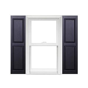 Polaris Homeside Raised Panel Vinyl Shutters (1 Pair) 14-1/2in. x 47in. - 050 Black