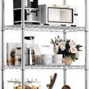 M MZG 1000 lbs Storage Shelving Steel Heavy Duty 4-Tier Utility Shelving Unit Steel Organizer Wire Rack for Home,Kitchen,Office,Chrome (13.7" D x 29.5" W x 47.2" H)