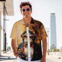 Men's Hawaiian Beach Shirt, Short Sleeve Shirts for Men, Quick-Dry Button Up Shirt for Party (M)