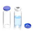 20ml Sealed Vials with Self Healing Injection Port and Plastic-Aluminum Flip Caps,Glass Empty Vials for Injection, Pack of 2