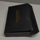 FESHFEN Brown with Highlights Wavy Layered Wig with Curtain Bangs for Women, 20 Inch Long Synthetic Natural Looking Middle Part Hair Wig For Costume Party Daily Use