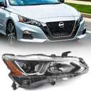 Huray Halogen Headlight Assembly Fit for Nissan Altima 2019-2022 RH Projector Headlamp w/o Bulbs OE Style Replacement for NI2503265 Right Passenger Side (RH(Passenger Side))