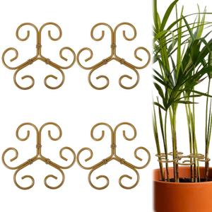 Iron Plant Stem Support, 4Pcs Reusable Sturdy Plant Supports for Indoor Plants Lightweight Plants Accessories Indoor for Bamboo Multi-Stemmed Flowers Thriving Growth