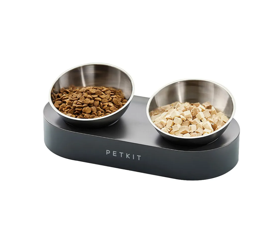 PETKIT Raised Dog Cat Food Bowl 304 Stainless Steel, Elevated Pet Food and Water Bowl Dishes, Elevated Cat Bowls, Non-Slip Tilted Cat Bowl No Spill