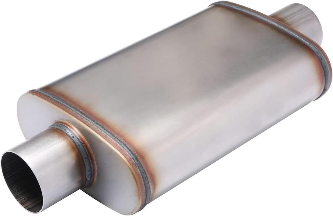 Universal 409 Stainless Muffler Straight-Through Performance Muffler Exhaust, center in | center out (2.5")