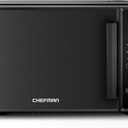 Chefman Countertop Microwave Oven 0.9 Cu. Ft., 900 Watts with 10 Power Levels, 6 Cooking Presets with One-Touch Express Cook, Eco Mode, Child Safety Lock, & Mute Button - Black