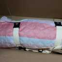 Blanket Waterproof Foldable, Pink Flower Pattern Large Outdoor Picnic Blanket Beach Blankets Camping Blanket Travel Mat, Shoulder Strap Tote, Rectangle