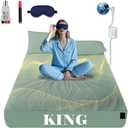 NAGS Grounding Sheets,Grounding Bedding Sheet, Soft Cotton with Pure Silver Fitted Grounded Sheet for Improved Sleep,Pain Relief (Green, King, 78 * 80 * 13.5inch)