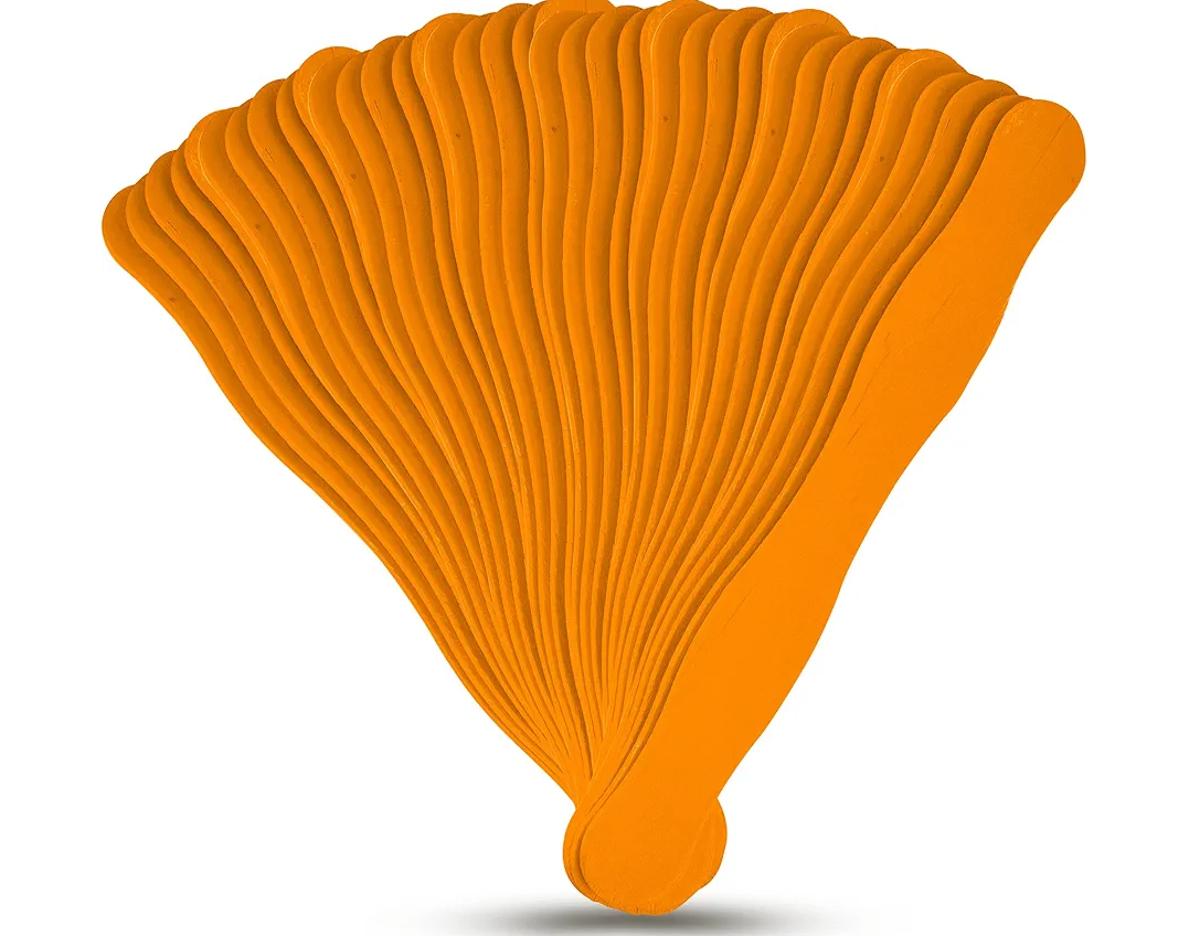 Manaloom Pack of 500 Curved Craft Sticks - 8" Birchwood Popsicle Sticks for Crafts, Jumbo Craft Sticks for Fan Handles, Wedding Programs, DIY Crafting Supplies, (Orange)