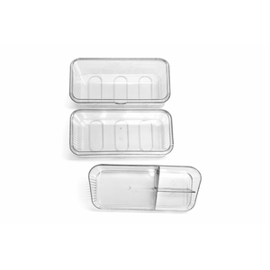 3 Clear Plastic Storage Containers, Unknown Size