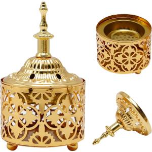 EATAKWARD Arabic Incense Burner Metal Vintage Incense Burner Aroma Lamp Incense Holder Iron Art Candlestick Decorative Candle Stand Home Scented Candle Stick for Home Tabletop Decoration