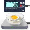 Rechargeable Digital Kitchen Food Scale - Detachable Display Electronic Weight Scale for Bread Making & Coffee Brewing, 304 Stainless Steel Platform, Backlit LCD, Count Mode, Wall-Mount & Tilt Stand