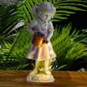 Fairy Garden Statues Outdoor Decor, Angel Figurines with Solar Lights Waterproof Resin Yard Art Sculpture Decoration for Patio, Lawn, Balcony, Mother's Day, Housewarming Gift