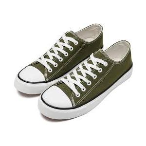 Canvas Shoes for Women and Men, Low Top Canvas Sneakers Fashion Lace Up Comfortable Womens Classic Casual Tennis Walking Shoes 46