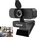 Full HD 1080P Webcam with Microphone, Noise-Canceling, Privacy Cover, Wide-Angle Lens, Auto Light Correction, Plug & Play USB Web Camera for Laptop, Desktop, PC, Mac, Zoom, Skype  Pro Series