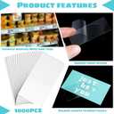 Chunful 1000 Pack Plastic Tags Shelf Label Holders Clear Plastic Label Price Tag Library Shelf Divider Markers for Storage Bin Classroom Office Book(2.5 x 1.25 Inch)