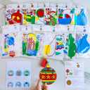 Winlyn 24 Sets 12 Designs Christmas Craft Kits Winter Crafts DIY Holiday Bauble Ornaments Tree Decorations Sets Festive Foam Stickers Arts and Crafts for Kids Party Favors Home Classroom Activities