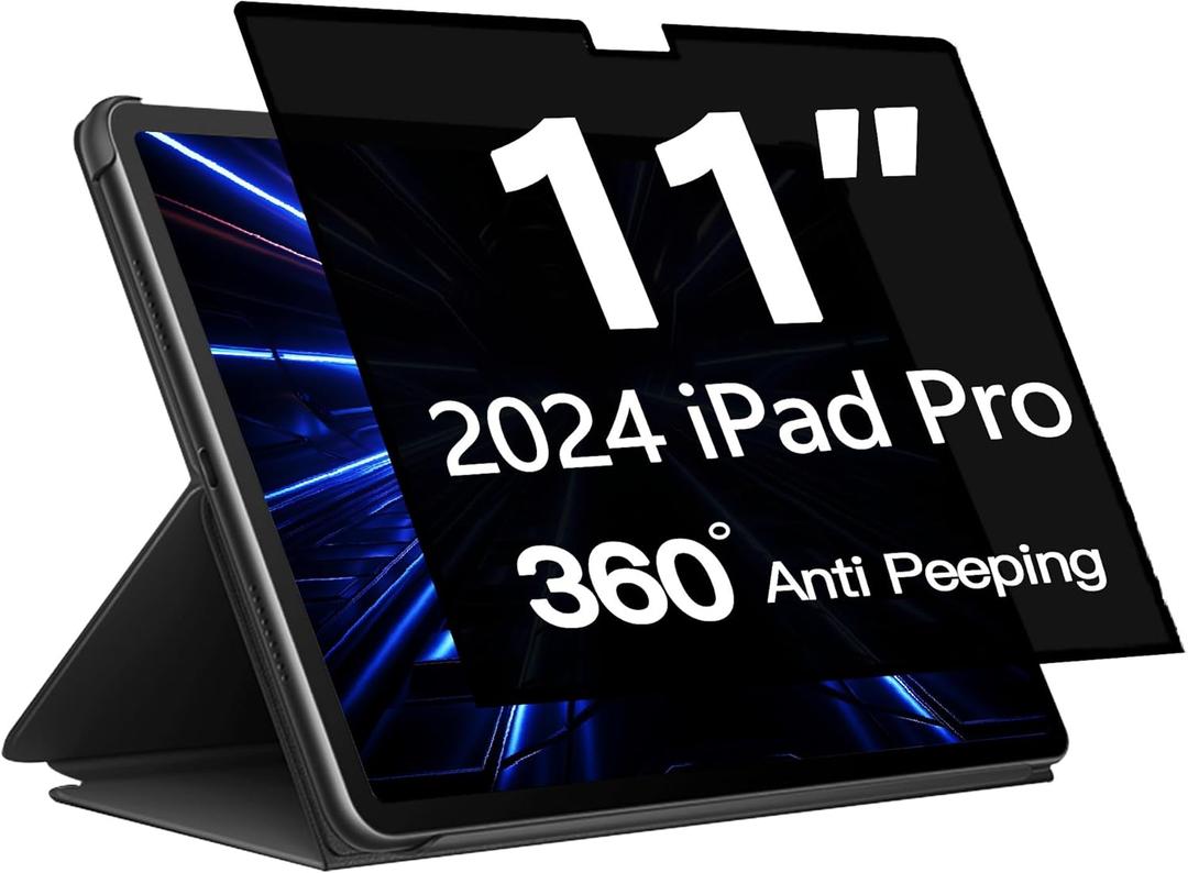 360 Privacy Screen Protector for iPad Pro 11 Inch 2025/2024 M5 M4 (6th/5th Generation),Privacy Screen Filter Compatible for iPad Pro 11 6th/5th Gen-Anti Blue Light Anti-Spy