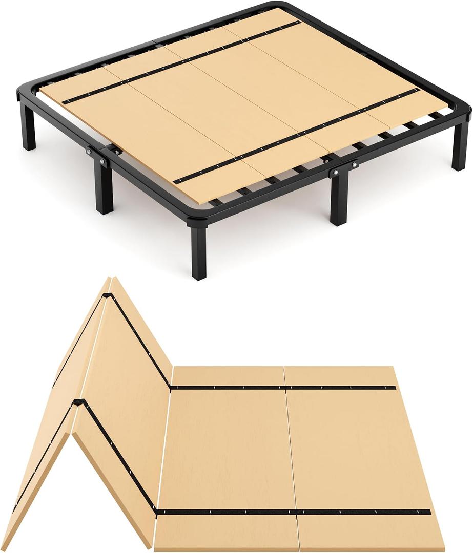 Imperius Foldable Box Spring, Bunkie Board, Bed Support Slats, Bed Boards for Under, Queen 64"X58"