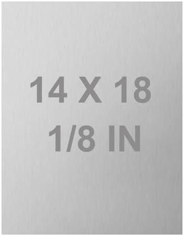 Lswteiz 6061 T651 Aluminum Sheet Metal 14 x 18 x 1/8 (0.125') Inch Flat Plain Aluminum Plate Covered with Protective Film, Heat Treatable Rectangle 3MM Metal Plate for Crafting, Industrial