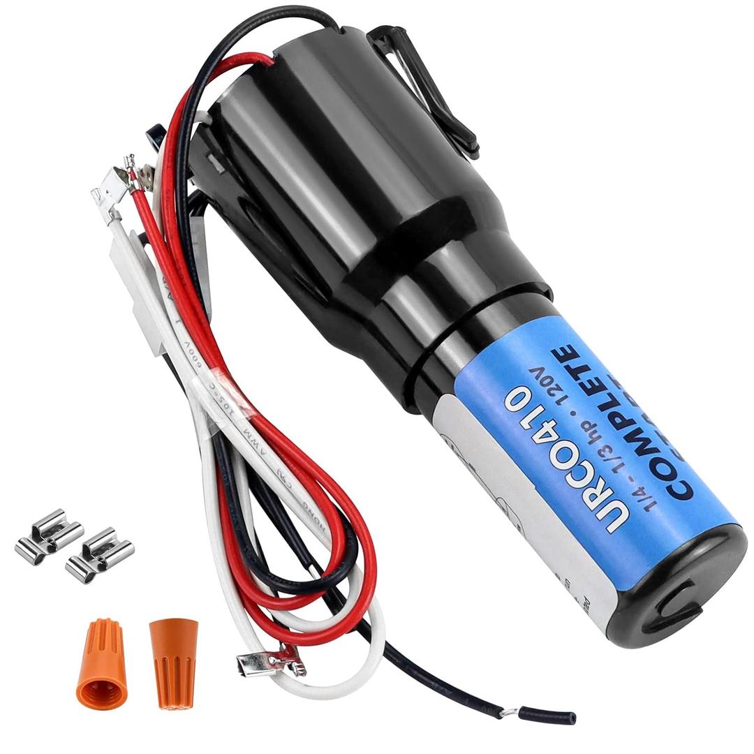 URCO410 3 in 1 Hard Start Capacitor Kit for Refrigerators, Solid State Relay Overload Start Capacitor Combination Compatible for AC120V Air Conditioning Compressors 1/4 to 1/3 H.P.by MIFLUS