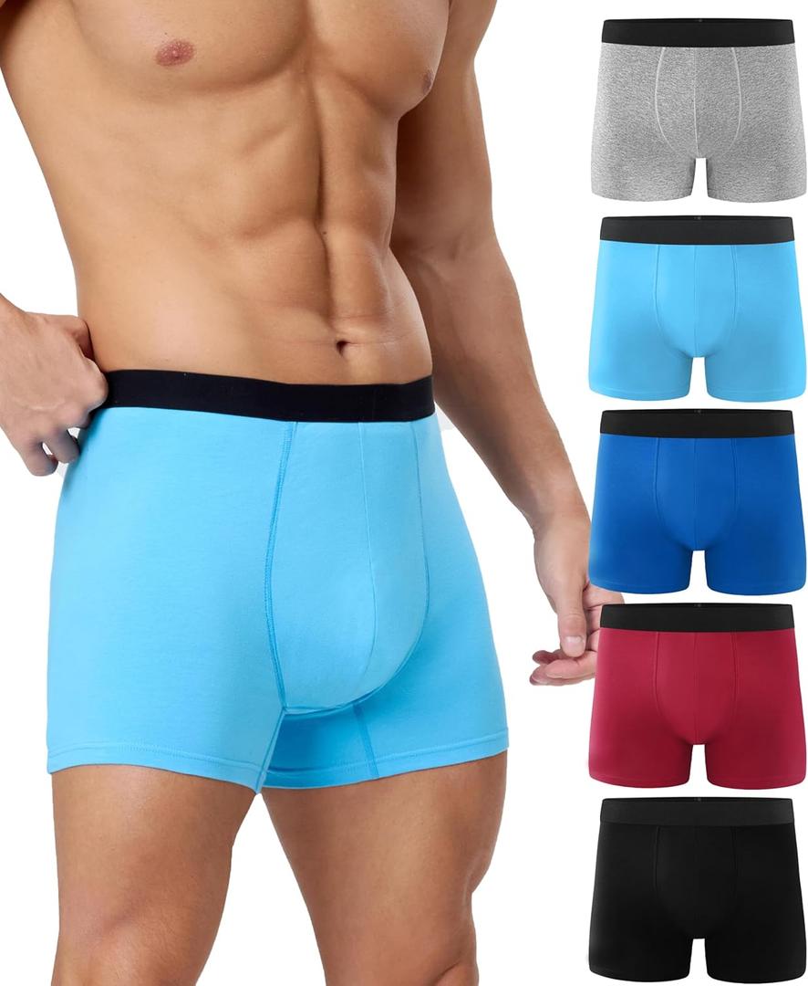YESWEL Incontinence Underwear for Men, 150ML Absorbency Washable Reusable Cotton Heavy Flow Bladder Leak Proof Boxer Briefs (Multicolor01, Large)