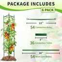 TCBWFY 6-Pack 48-Inch Adjustable Tomato Cages, Heavy-Duty Metal Plant Support Trellis for Garden and Pots, DIY Tomato Stakes, Height Adjustable 16 to 288 Inches