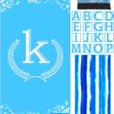 Personalized Microfiber Monogrammed Beach Towel Sand Free Quick Dry Super Absorbent Customized Initial Letter Lightweight Oversized Pool Swim Towels K Gifts for Women (K Blue Snow)