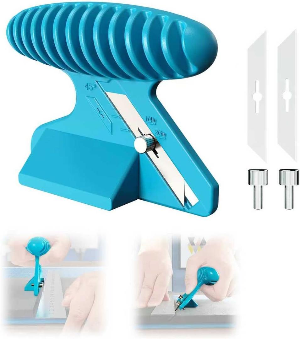 Foamboard Cutter Tool, FoamBoard Straight/Bevel Cutter Used to Cut Eva Foam, Foam Cutter Adjustable 45 or 90 For DIY Craft, Small Cutting Project, Blue, 1-Pack
