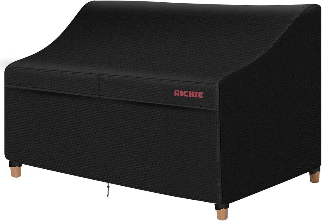 RICHIE Patio Loveseat Cover - Waterproof Outdoor 3-Seater Sofa Cover with Air Vent, UV Resistant Patio Furniture Covers for 78"W*34"D*31"H Loveseats (Black)