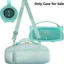 JCHPINE Silicone Cover and Hard Travel Case for JBL Charge 4 / Charge 5 Portable Bluetooth Speaker Accessories (Teal Case, NOT for Wi-Fi Version)