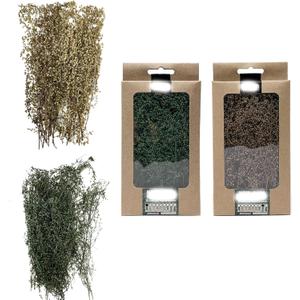Cayway 2 Pack Miniature Shrubs Model Bushes 2 Color Long Shrub Vegetation Groups Model Grass Tufts for DIY Architecture Building Model Railway Train Diorama Garden Scenery Landscape Layout (Brown, dark green)