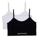 Maidenform Girls' Comfort Brami Bralette, 2 Pack, Black/ White, X-Large