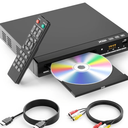 DVD Player for TV with HDMI, Region Free，CD Player for Home, Plays All Regions and Formats, Mini DVD Player with USB, Remote, HDMI and RCA Cables Included