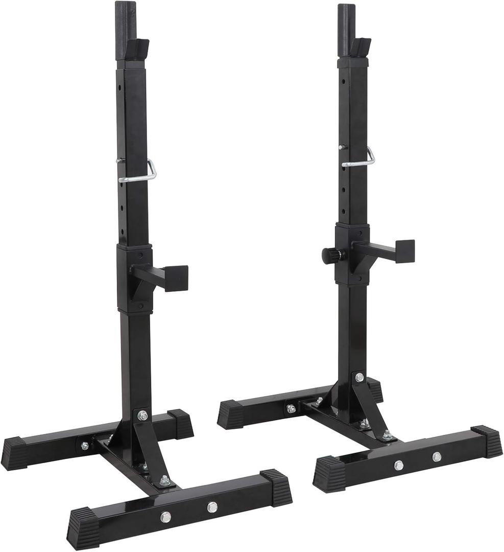 F2C Max Load 550Lbs Pair of Adjustable Squat Rack 41"-66" Sturdy Steel Barbell Rack Free Bench Press Stands GYM/Home Gym Portable Dumbbell Racks Stands