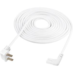 Extra Long 17-Foot Power Cord Compatible with Samsung and LG TV LED Smart Screens and Many Other Compatible Electronics - 90 Degree Right Angled L-Shaped Power Cable (17-Foot, White)